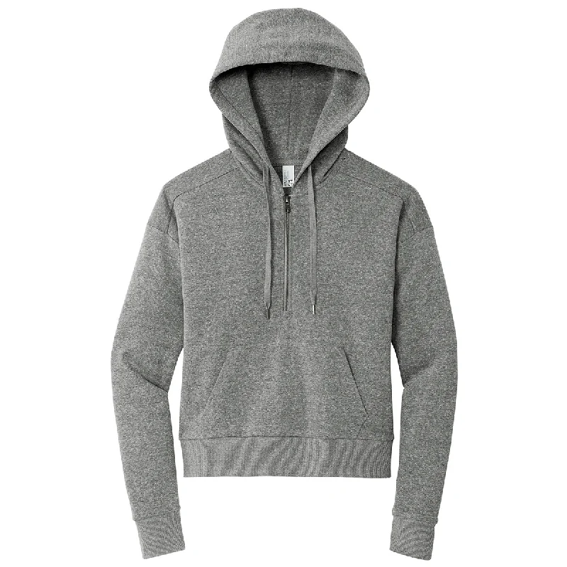 District Women's Heathered Charcoal Perfect Tri Fleece 1/2-Zip Pullover Turtleneck Warm Pullover District Women's Heathered Charcoal Perfect Tri Fleece 1/2-Zip Pullover Turtleneck Warm Pullover