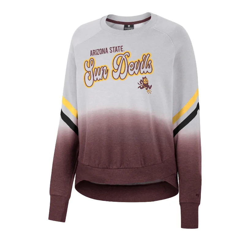 ASU CC Ladies Pullover Crew GR/M Over Sleeve Pullover