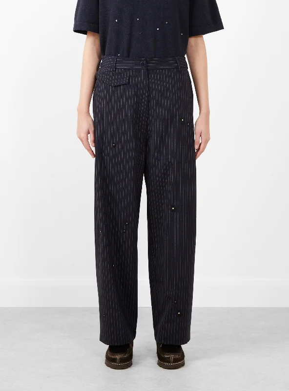 Tailoring Flower Trousers Pinstripe Trousers Handmade Artisanal