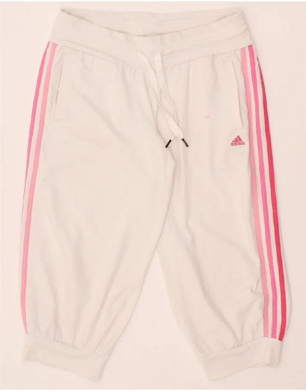 ADIDAS Womens Climalite Tracksuit Trousers Joggers UK 8/10 Small  White Trousers Solid Black