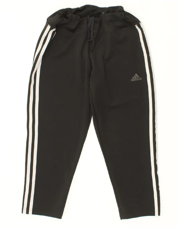 ADIDAS Womens Tracksuit Trousers UK 14/16 Large Black Polyester Trousers trendy modern