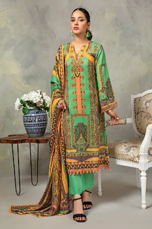 Gul Ahmed 3PC Stitched Digital Printed Linen Shawl Suit WNS-12084 Warm Knit Shawl Scarf