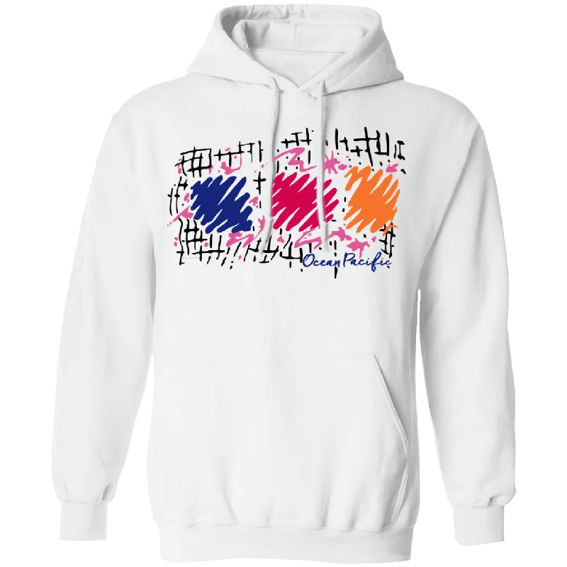 Scribble Fleece Hoodie Hoodie with Elastic Waist Stretchable Comfortable