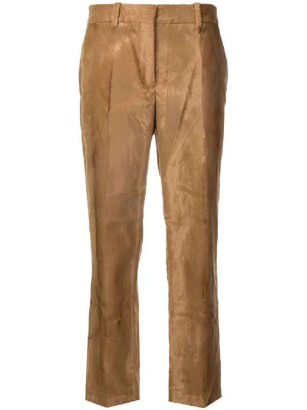 faux fur cropped trousers Trousers Essential Wardrobe