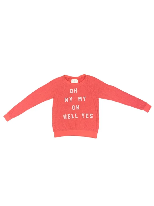 Hell Yes Pullover In Sunset Slim Sleeve Pullover