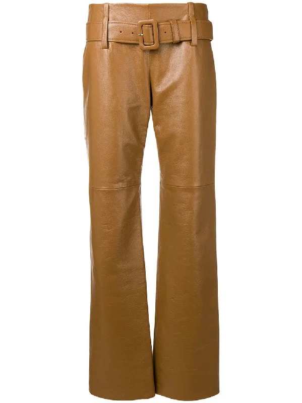 belted leather trousers Trousers Pleated Formal