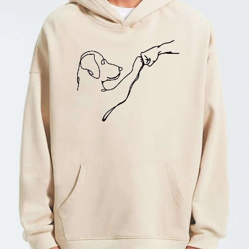 Unisex Casual Dog And Man Printed Hoodie Hoodie with Crew Neck Simple Timeless