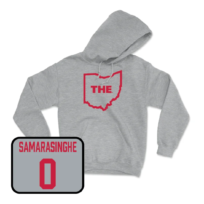 Sport Grey Women's Lacrosse The Hoodie  - Camille Samarasinghe Hoodie with Applique Textured Unique