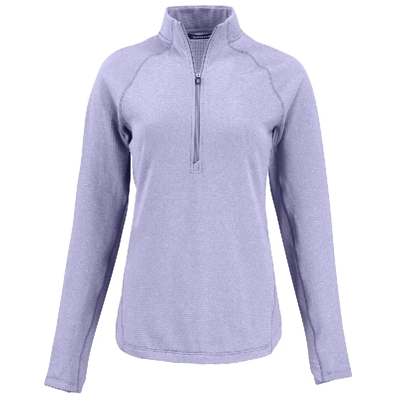 Cutter & Buck Women's Hyacinth Heather Peshastin Eco Recycled Half Zip Pullover Flare Sleeve Stylish Cutter & Buck Women's Hyacinth Heather Peshastin Eco Recycled Half Zip Pullover Flare Sleeve Stylish