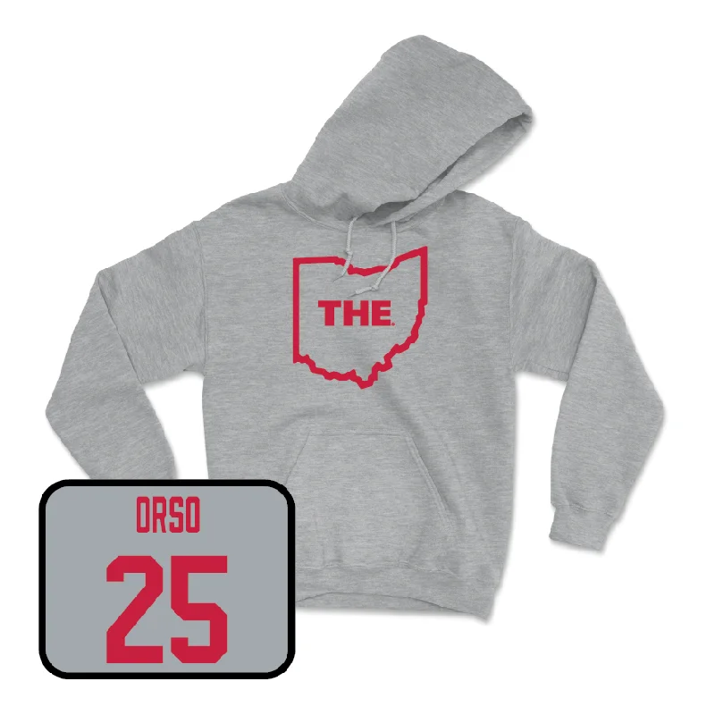 Sport Grey Women's Lacrosse The Hoodie  - Olivia Orso Hoodie with Rhinestones Sparkly Elegant