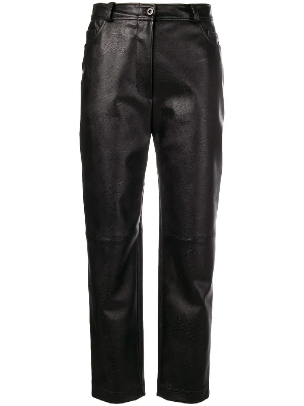 eco leather cropped trousers Chinos Cotton Straight Leg