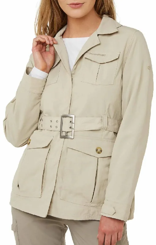 Craghoppers NosiLife Lucca Womens Jacket - Cream Collared Jacket Crew Neck Jacket Turtle Neck Jacket