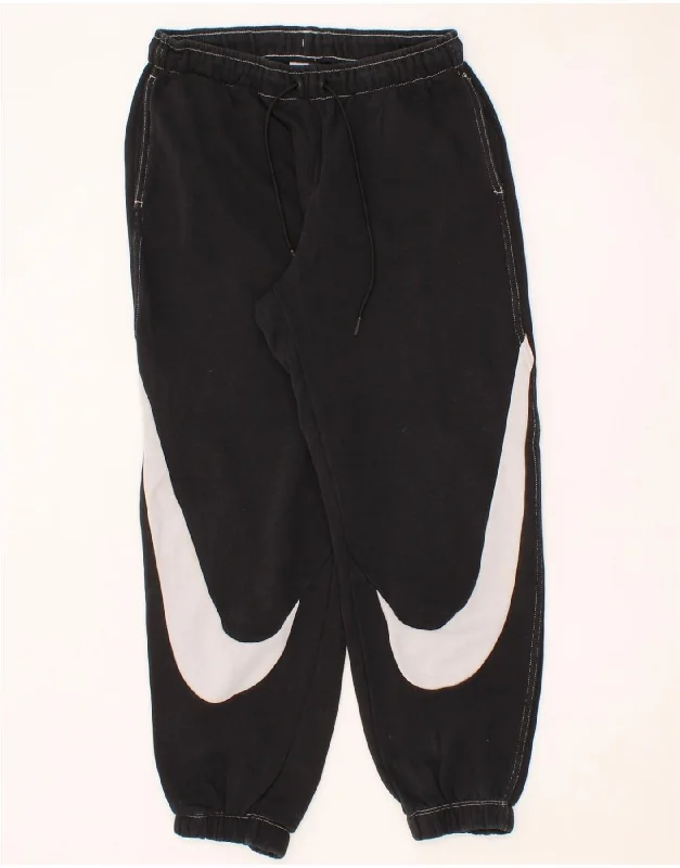 NIKE Womens Graphic Tracksuit Trousers Joggers UK 10 Small  Black Cotton Trousers Exclusive Limited