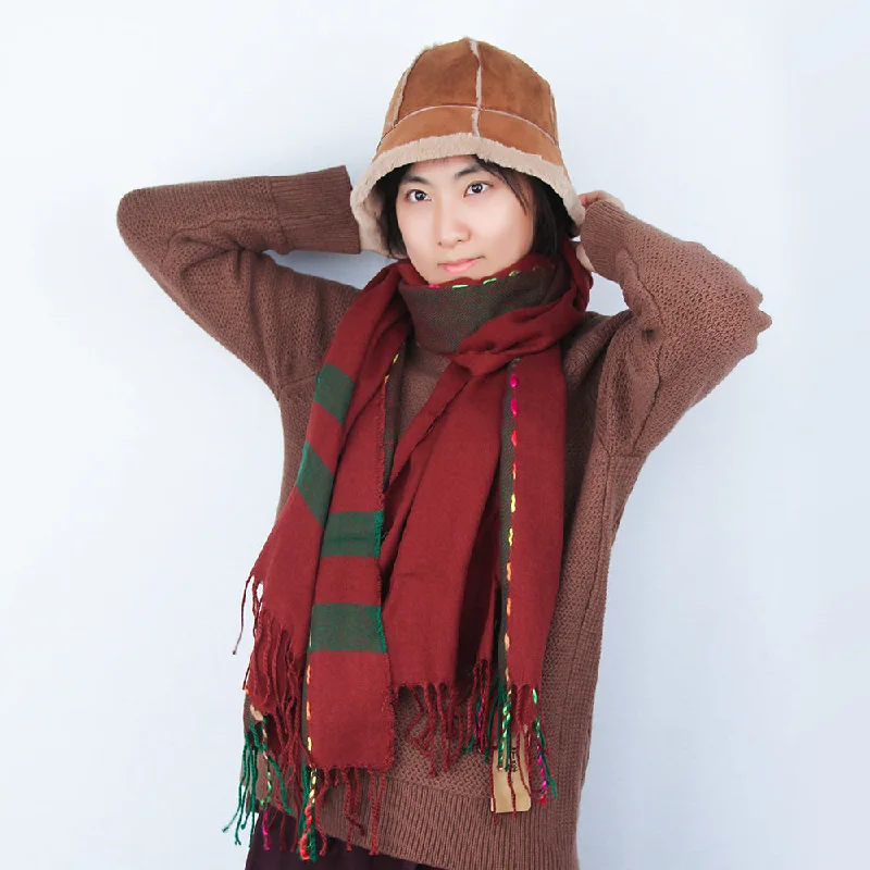Women's Warm Scarf Cozy Shawl Soft Long Wrap for Fall and Winter Warm Wool Shawl Cape