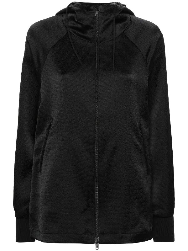 Y-3 TEXTURED ZIPPED HOODIE Hoodie with Mesh Breathable Sporty