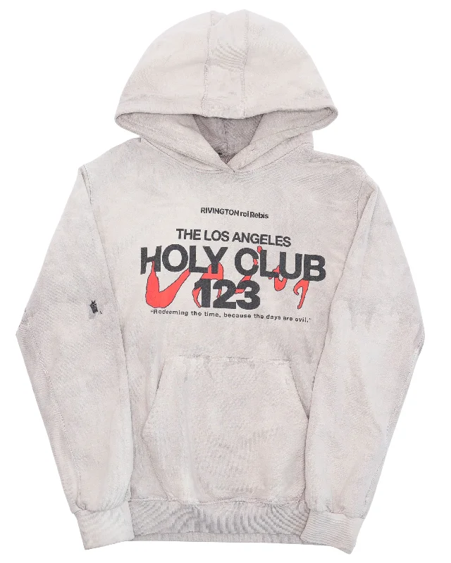 'Holy Club 123' Hoodie Zip Hoodie Drawstring Kangaroo Pocket