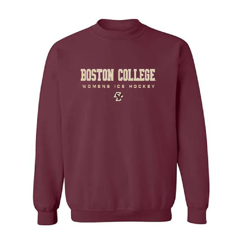 Boston College - NCAA Women's Ice Hockey : Alanna Devlin - Crewneck Sweatshirt Hoodie with Snap Buttons Easy Quick Boston College - NCAA Women's Ice Hockey : Alanna Devlin - Crewneck Sweatshirt Hoodie with Snap Buttons Easy Quick