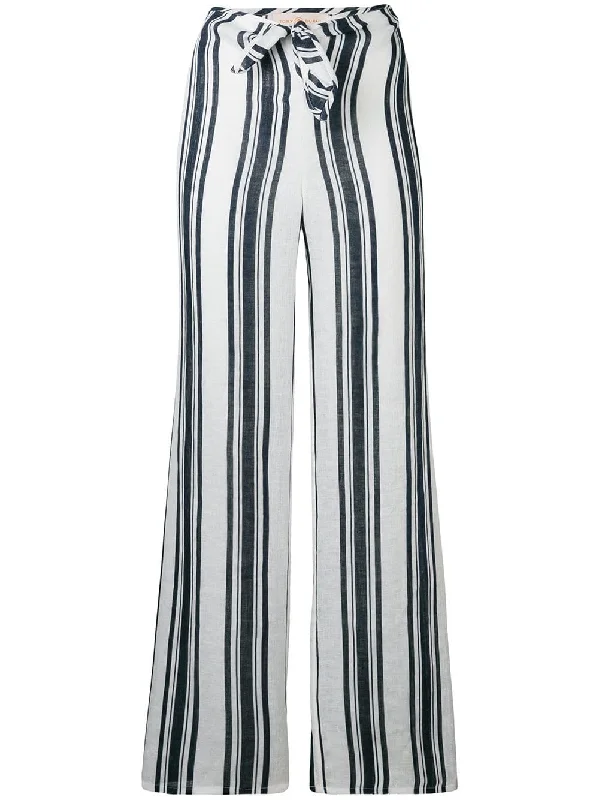 awning stripe flared trousers Trousers Plaid Checkered