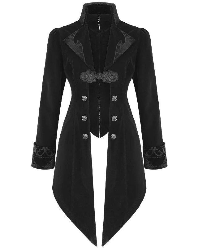 Devil Fashion Womens Lannister Jacket - Black Welt Pockets Slit Pockets Flap Pockets