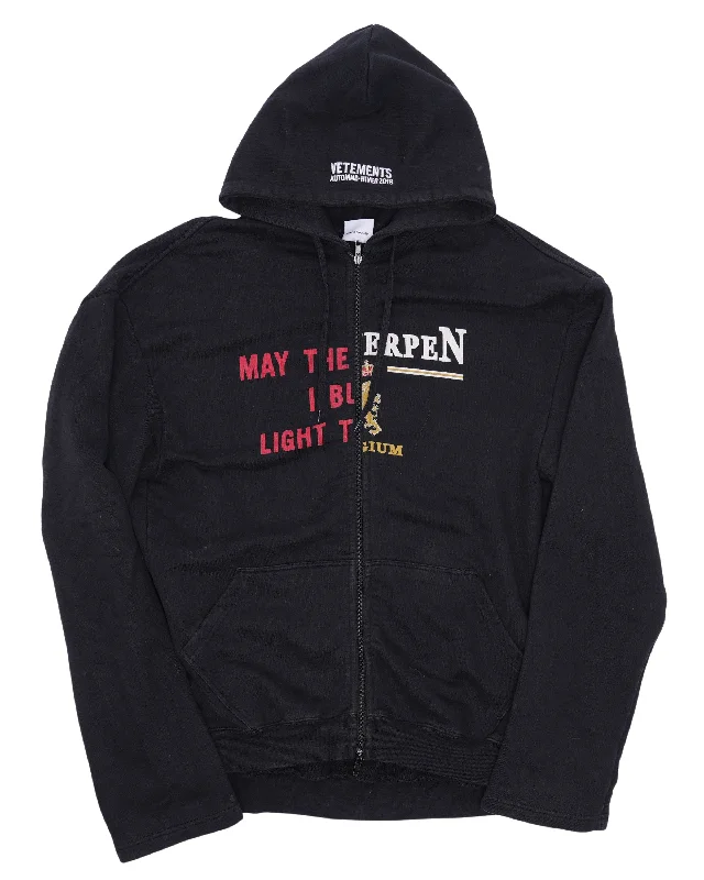 FW18 Split Logo Hoodie Hoodie with Hem Frayed Vintage Worn