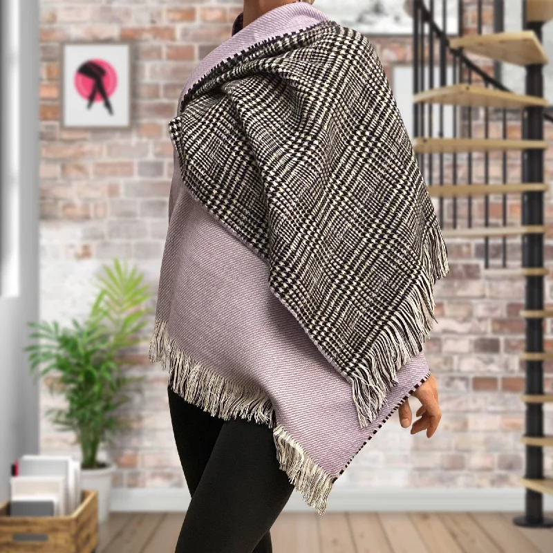 Fashion Tight Reversible Shawls Elegant Knit Shawl Cape