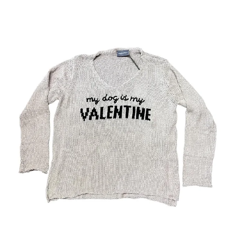 DOG IS VALENTINE CREW SWEATER Glossy Satin Silk