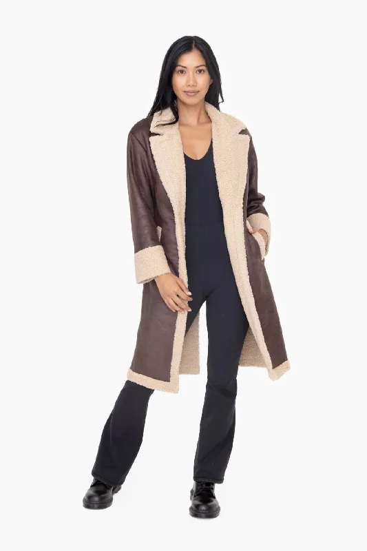 Women's Mono B | Sherpa Jacket | Brown Toggled Jacket Drawstring Jacket Belted Jacket Women's Mono B | Sherpa Jacket | Brown Toggled Jacket Drawstring Jacket Belted Jacket