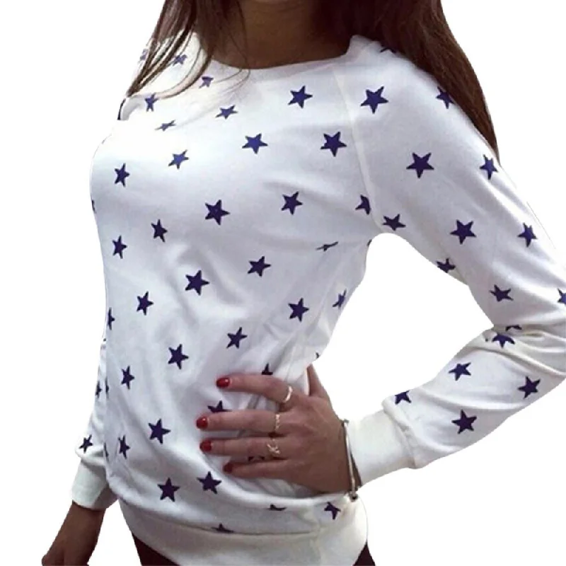 Women Sweatershirt Hoodies Crew Neck Pullover Long Sleeve Geometric Print Outwear Tops Sweatshirt Open Front Cardigan