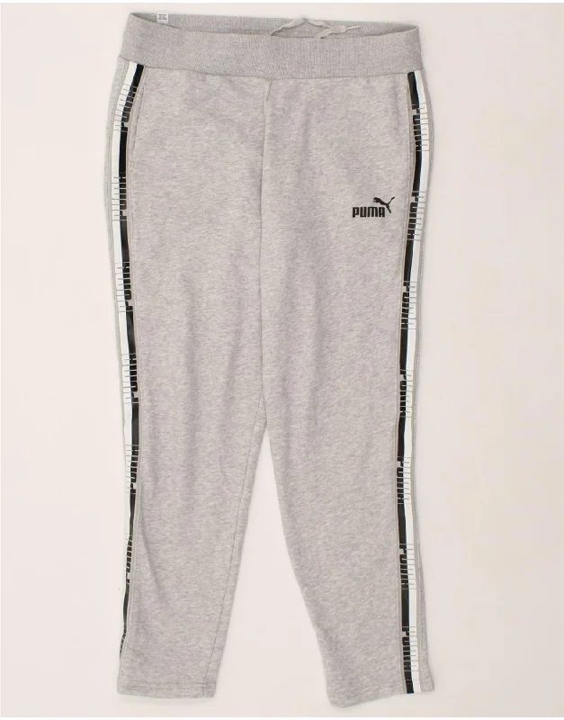 PUMA Womens Graphic Tracksuit Trousers UK 14 Large Grey Polyester Trousers Trousers Formal