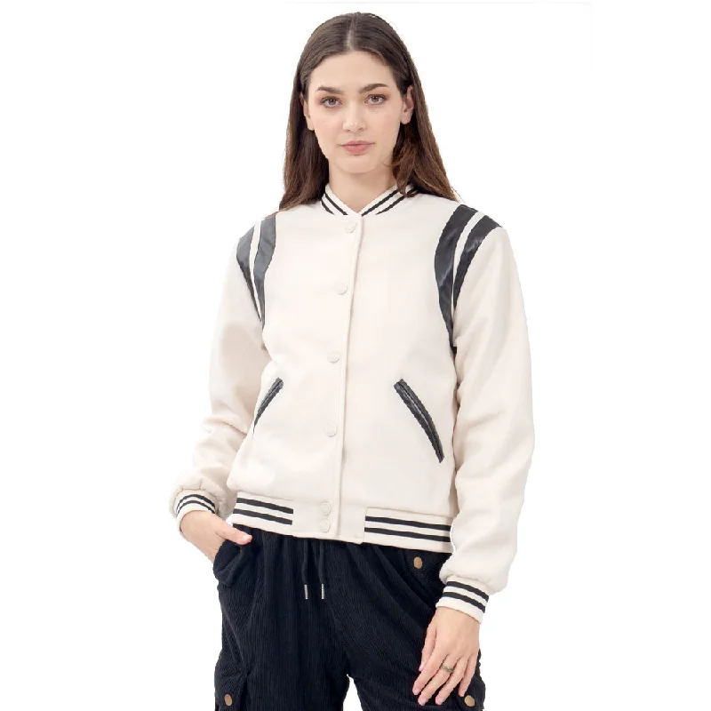 CHAMARRA PARA MUJER CONTRAST BOMBER PU JACKET FOREVER 21 Tailored Jacket Straight Jacket A-Line Jacket