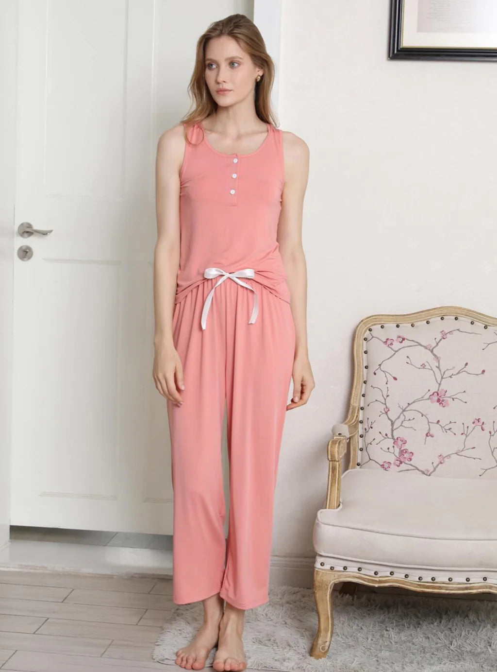 FASHION SLING VEST TROUSERS HOME PAJAMAS Trousers luxurious high-end