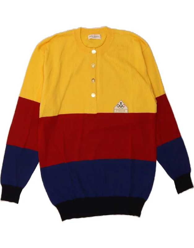 MILA SCHON Womens Crew Neck Jumper Sweater UK 10 Small Multicoloured Cotton Fabric Linen Fabric Terry Fabric MILA SCHON Womens Crew Neck Jumper Sweater UK 10 Small Multicoloured Cotton Fabric Linen Fabric Terry Fabric