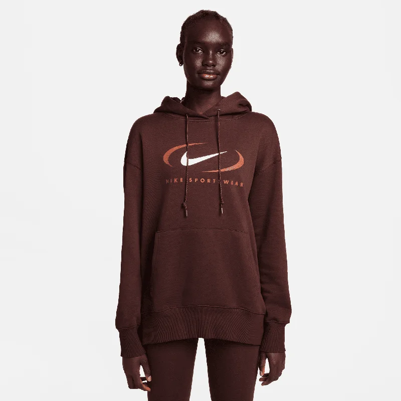Women's Nike Sportswear Oversized Fleece Pullover Hoodie Hoodie with Side Slits Relaxed Casual Women's Nike Sportswear Oversized Fleece Pullover Hoodie Hoodie with Side Slits Relaxed Casual