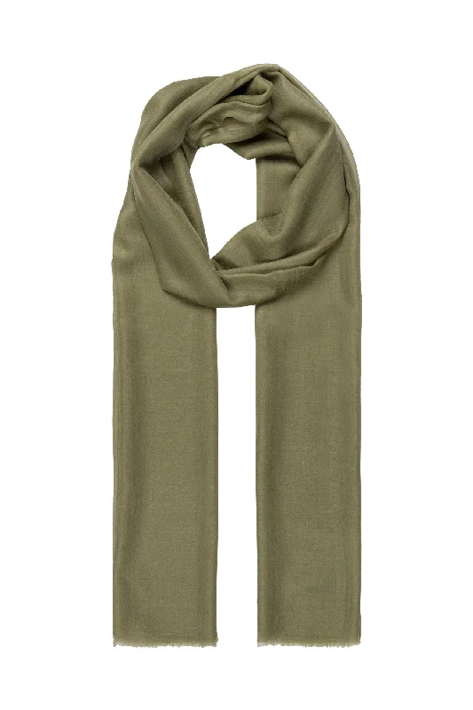 Khaki Larissa Pure Cashmere Shawl 100x230 cm Lightweight Summer Shawl