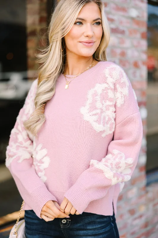 All This Love Pink Floral Sweater Modern Contemporary Chic