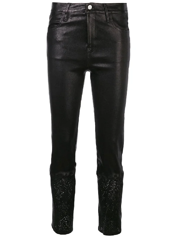 cut-out trim skinny trousers Trousers Office Stylish
