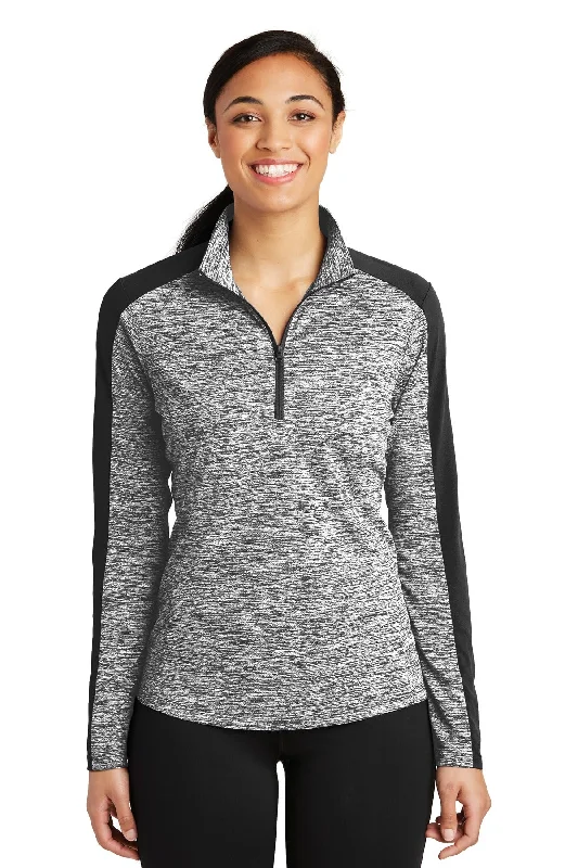 Sport-Tek Ladies PosiCharge Electric Heather Colorblock 1/4-Zip Pullover Turtleneck Warm Pullover