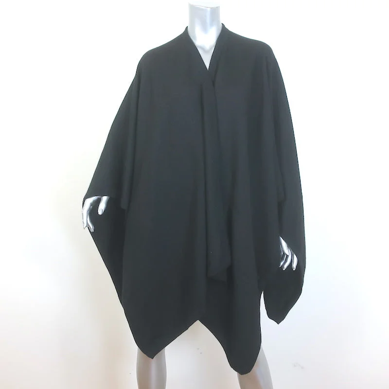 Cuyana Square Edge Cape Shawl Black Baby Alpaca Soft Printed Shawl Wrap