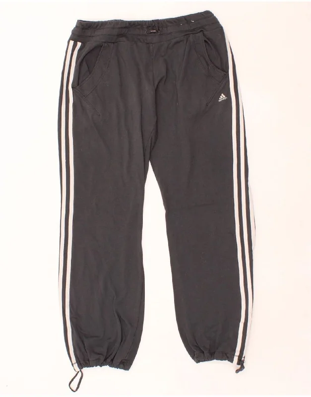 ADIDAS Womens Tracksuit Trousers UK 14 Large Black Cotton Trousers Versatile Stylish ADIDAS Womens Tracksuit Trousers UK 14 Large Black Cotton Trousers Versatile Stylish