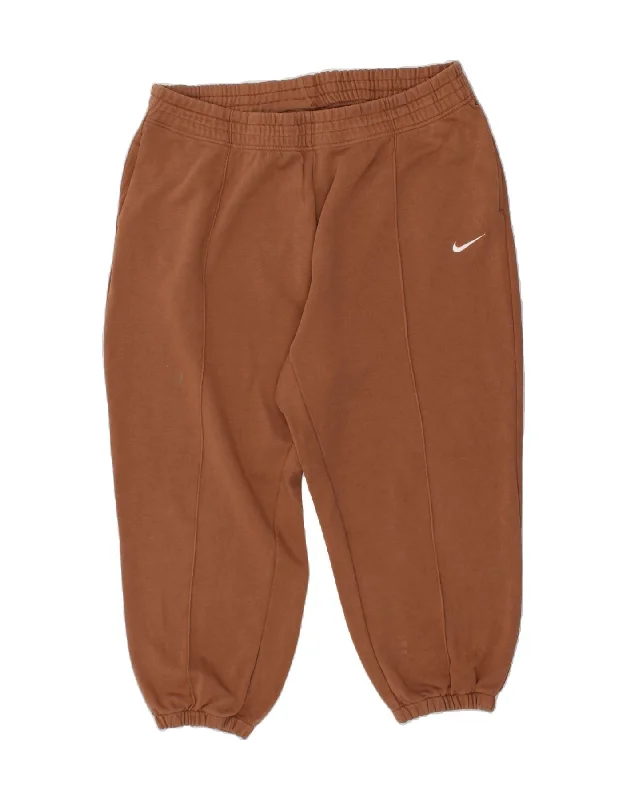 NIKE Womens Tracksuit Trousers Joggers UK 20 2XL  Brown Cotton Trousers Sale Discount