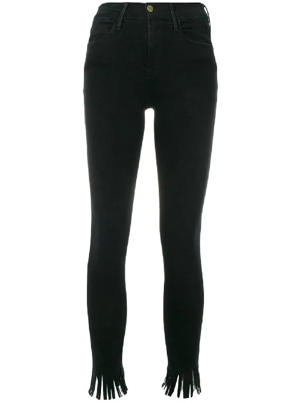 Le High Skinny Fringe trousers Trousers Formal Black