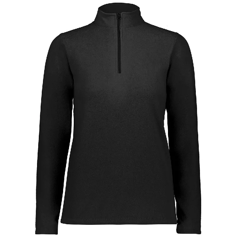 Augusta Sportswear Women's Black Micro-Lite Fleece 1/4 Zip Pullover Wide Sleeve Pullover Augusta Sportswear Women's Black Micro-Lite Fleece 1/4 Zip Pullover Wide Sleeve Pullover