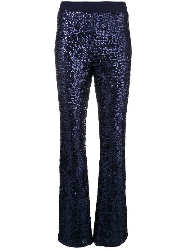 sequin bootleg trousers Trousers Leather Faux