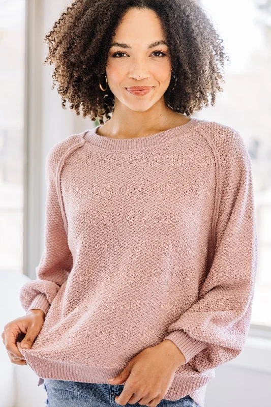 Find You Well Blush Pink Textured Sweater Ribbed Striped Patterned