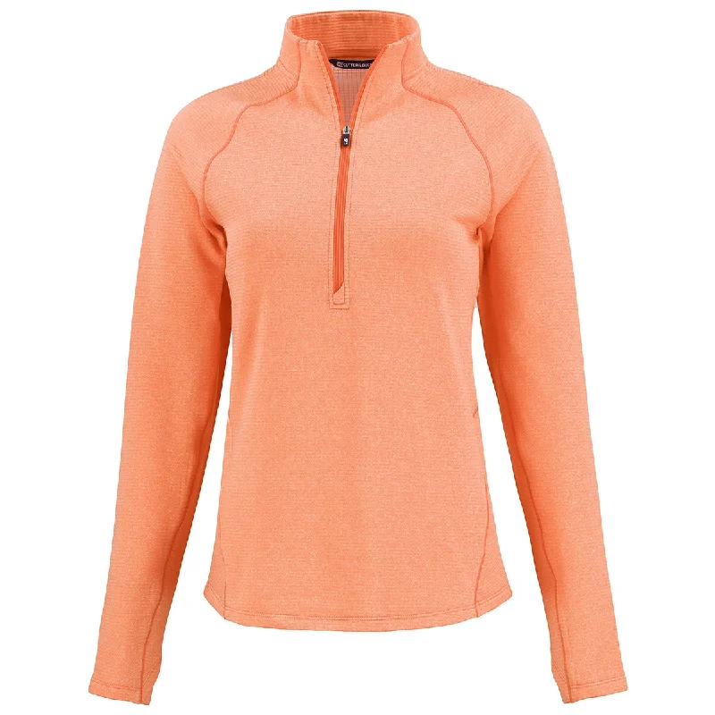 Cutter & Buck Women's College Orange Heather Peshastin Eco Recycled Half Zip Pullover Boyleg Sleeve Pullover Cutter & Buck Women's College Orange Heather Peshastin Eco Recycled Half Zip Pullover Boyleg Sleeve Pullover