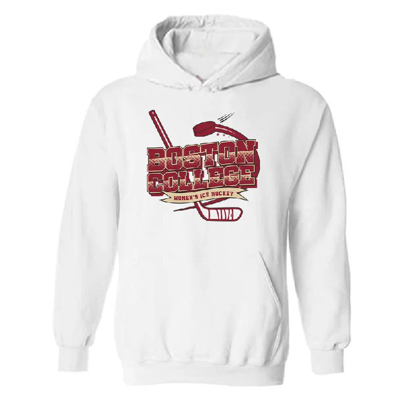 Boston College - NCAA Women's Ice Hockey : Kiera Dempsey - Hooded Sweatshirt Hoodie with Elastic Waist Stretchable Comfortable Boston College - NCAA Women's Ice Hockey : Kiera Dempsey - Hooded Sweatshirt Hoodie with Elastic Waist Stretchable Comfortable