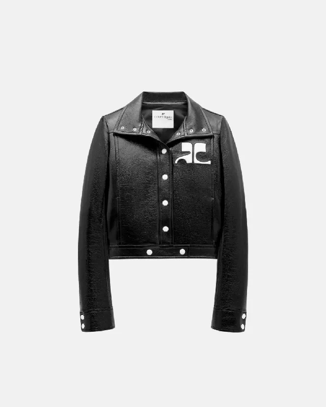 Jacket Reedition Vinyl Black Cotton Jacket Linen Jacket Terry Jacket