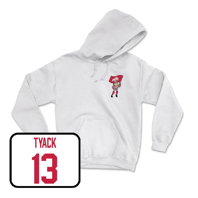 Women's Lacrosse White Brutus Hoodie - Kate Tyack Hoodie with Hem Frayed Vintage Worn