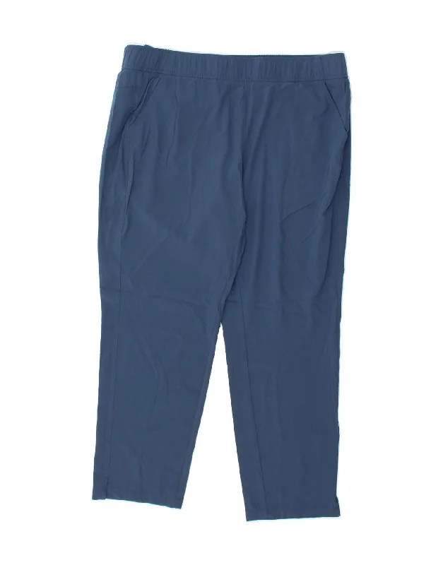 EDDIE BAUER Womens Tracksuit Trousers UK 18 XL Blue Polyester Trousers Spring Floral