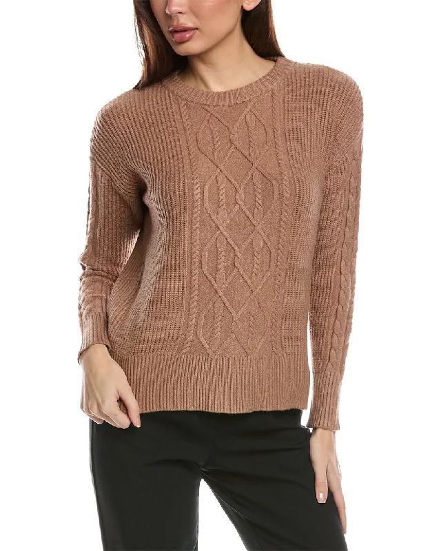 T Tahari Cable Pullover Bell Sleeve Stylish